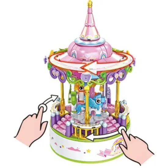 Contixo BK02 Carousel Building Block Set with Music Box - 488 PCS image {4}
