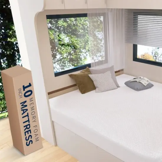 Vipbear 8/10 Inch RV Mattress with Tencel Cover,Premier Cooling Green Tea/Gel Firm Memory Foam Mattresses Support for Back Pain,CertiPUR-US image {7}