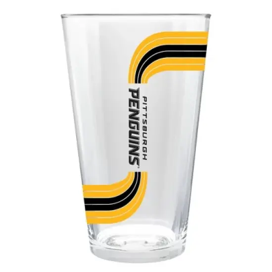 NHL Pittsburgh Penguins Retro Wave Pint Glass - 16oz image {1}