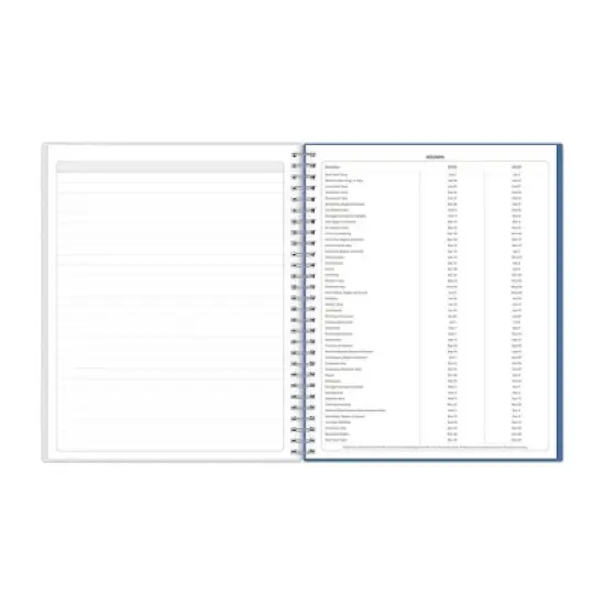 Blue Sky 8"x10" 2025-2026 Weekly/Monthly Spiral Planner Smooth Frosted Clarice Blue Bows image {8}