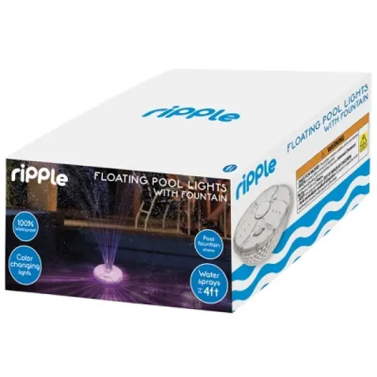 RIPPLE Floating Pool Fountain Light &ndash; Color LED, 4ft Spray, Waterproof Display image {5}