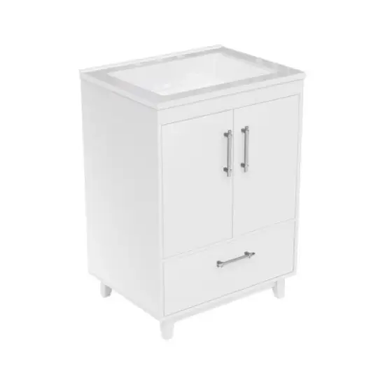 Hyleory 25" Modern Bathroom Vanity With Ceramic Basin, Undermount Sink Cabinet, Free Standing Storage Cabinet With Sink Combo Set image {14}