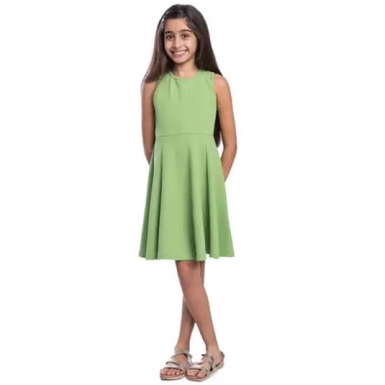 24seven Comfort Apparel Girls Sleeveless Knee Length Fit and Flare Dress image {7}