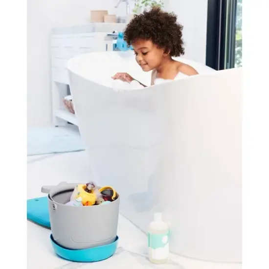 Skip Hop Moby Stowaway Bath Toy Bucket - Gray image {4}