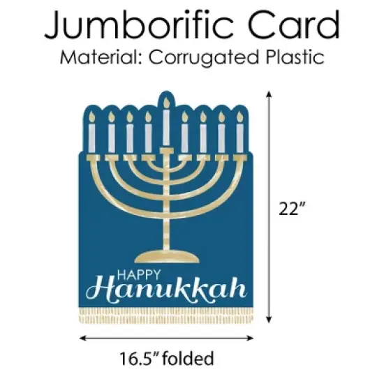 Big Dot of Happiness Happy Hanukkah - Hanukkah Giant Greeting Card - Big Shaped Jumborific Card image {3}