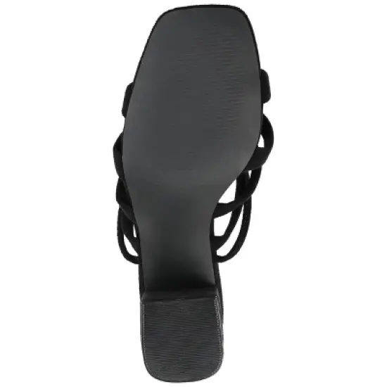 Journee Collection Womens Sevyn Open Square Toe Block Heel Sandals image {4}