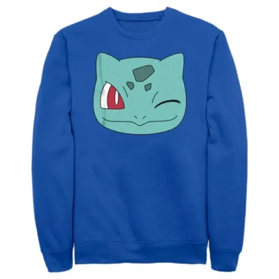 Men's Pokemon Bulbasaur Wink Face Sweatshirt image {8}