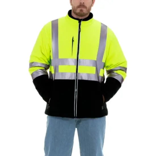 RefrigiWear Mens High Visibility Insulated Softshell Jacket with Reflective Tape image {1}