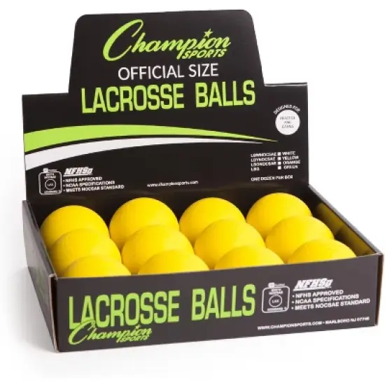 Champion Sports Official Lacrosse Balls - 12 Pack - Yellow image {4}