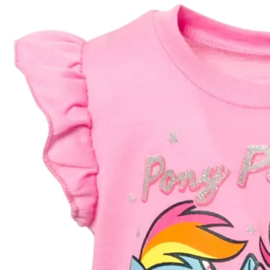 My Little Pony Pinkie Pie Rainbow Dash Girls T-Shirt and Bike Shorts Outfit Set Little Kid to Big Kid image {4}