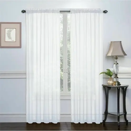 Kate Aurora Basic 2 Pack Sheer Voile Home Window Curtains image {14}