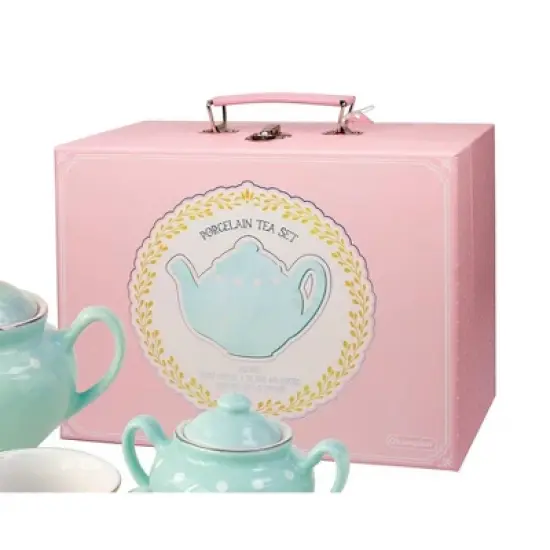 Porcelain Tea Set Mint - Bright Stripes image {1}