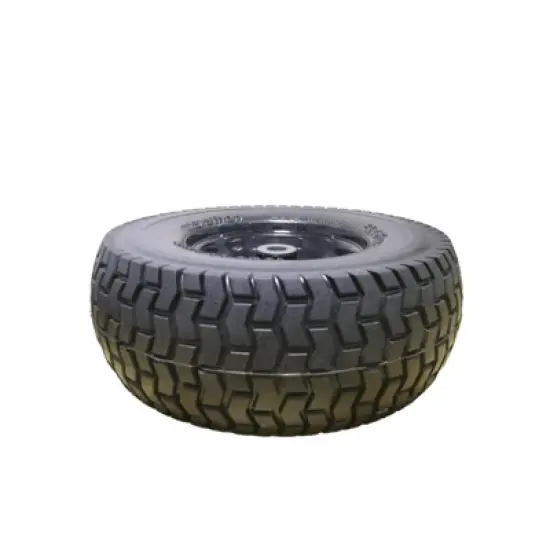 DSVIMOY 4-Pack Flat Free Tire and Wheel Assemblies, Compatible for 13*5-6 Solid Rubbe Riding Lawn Mower Wheels and Tires, Black, 13"*13"*6" image {4}