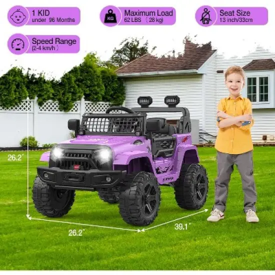 12V Electric Ride Car for Kids with Remote Control,Music Player, Spring Suspension image {3}