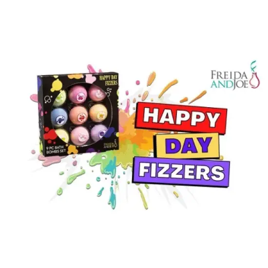 Freida & Joe Happy Day Fizzers Fragrances 9 Pieces Bath Bomb Gift Set image {3}