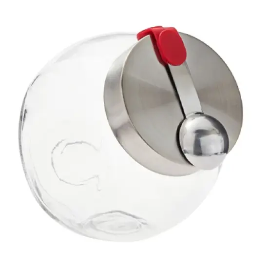 Juvale Glass Glass Jar Candy Dispenser with Scoop and Stainless Steel Lid, Penny Jar for Cookies, Nuts, Dry Goods, Jelly Beans, Food Storage, 58 Oz image {7}