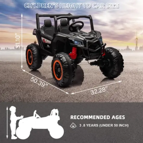 24V Kids Electric UTV - 4WD Ride-On Car with Parent Remote, LED Lights & Suspension | 110Lb Capacity, Ages 3-6 image {1}