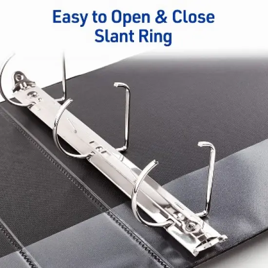 Avery Durable View 3 Ring Binders, 2 Inch Slant Rings, 530-Sheet Capacity, DuraHinge, 2.8 Inch Wide Spine, Customizable Clear Cover and Spine, White image {2}