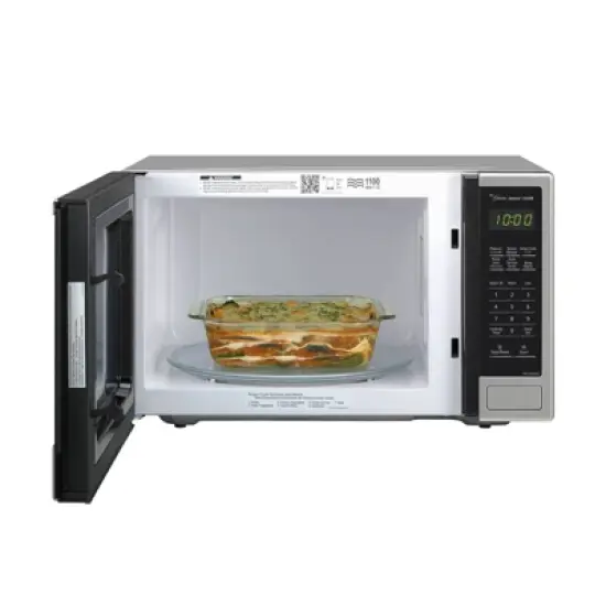 Panasonic 1.3 Countertop Microwave Oven Stainless Steel - SU696S: 1100 Watt, 23" Wide, Digital Display, Timer, Turntable image {2}