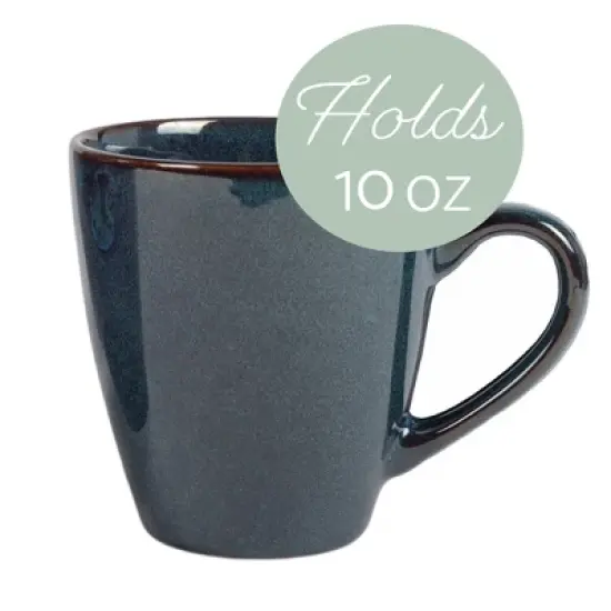 Elanze Designs Modern Chic Smooth Ceramic Stoneware Dinnerware Mugs Set of 4 - Navy Blue image {2}