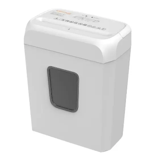 Bonsaii 6-Sheet Crosscut Paper Shredder for Home Use, Shreds Paper, Credit Cards, Staples, Clips, 3.4 Gal Wastebasket, White, with Handle image {6}
