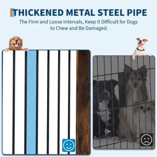 Wooden Dog Crate Furniture &ndash; Elegant Indoor Dog Kennel for Large/Medium Dogs, Functional End Table Design image {7}