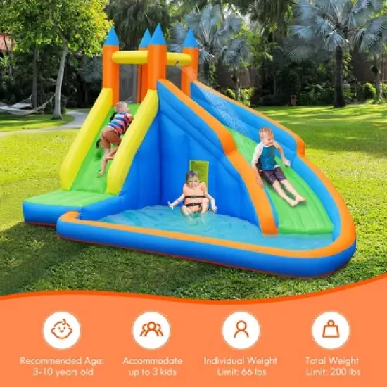 Costway Inflatable Water Slide Mighty Bounce House Jumper Castle W/ 480W Blower image {7}