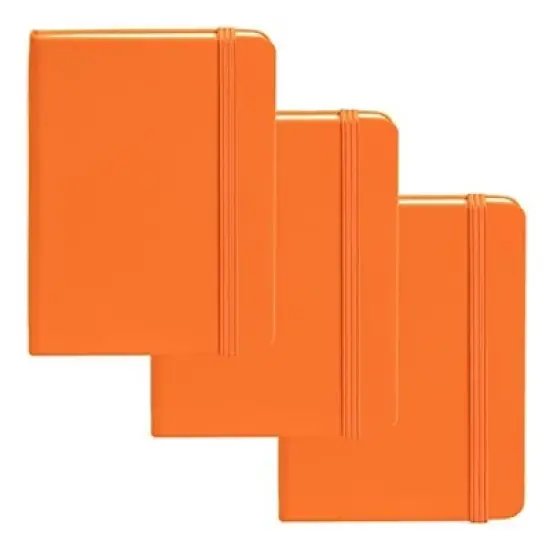 Simply Genius A6 Pocket Size Mini Notebooks with Hardcover - 124 pages (3.7" x 5.7") with Inner Pocket (Orange, 3 Pack) image {8}