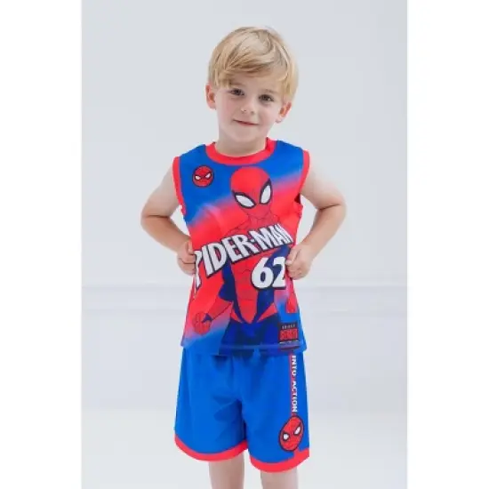 Marvel Spider-Man Miles Morales Mesh Tank Top Shirt and Shorts Toddler to Big Kid image {4}