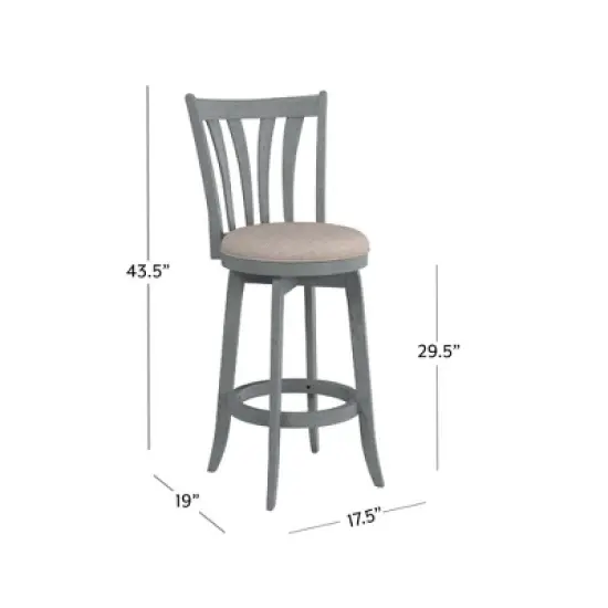 30" Savana Swivel Height Barstool Blue Wirebrush/Cream - Hillsdale Furniture image {12}