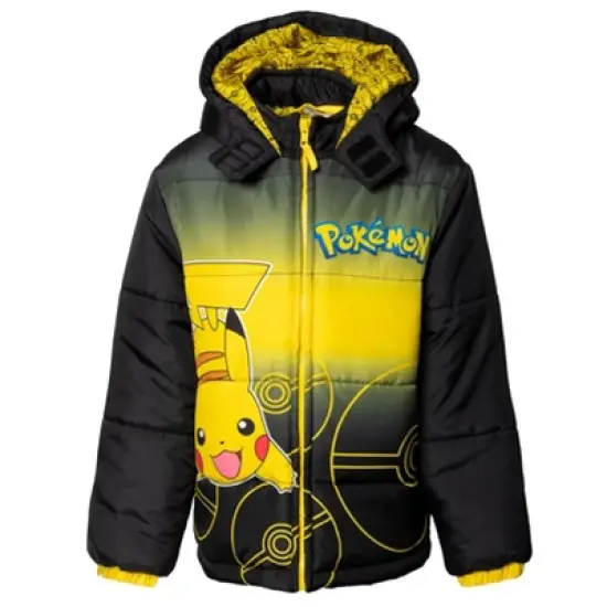Pokemon Pikachu Zip Up Winter Coat Puffer Jacket Little Kid to Big Kid image {7}