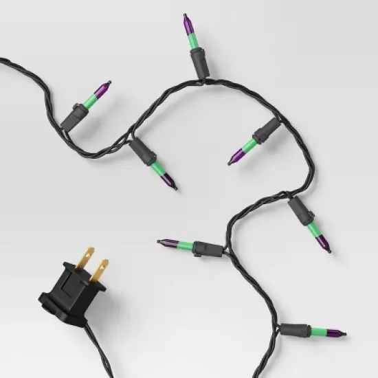 100ct LED Halloween Indoor Outdoor Double Filament String Lights Purple/Green/Black - Hyde and EEK! Boutique&trade; image {3}