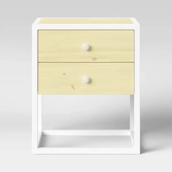Wood Kids' Nightstand Knock Down White/Natural - Pillowfort&trade; image {2}