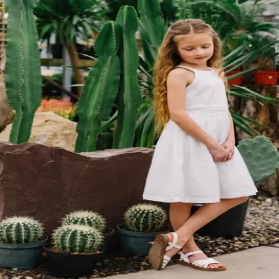 Hope & Henry Girls' Organic Cotton Sleeveless Halter Special Occasion Party Dress, Infant image {6}