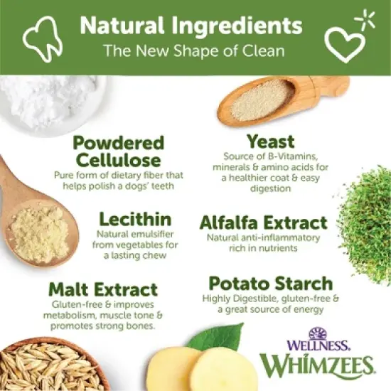 WHIMZEES by Wellness Brushzees Extra Small in Vegetable Flavor Dental Dog Treats image {5}