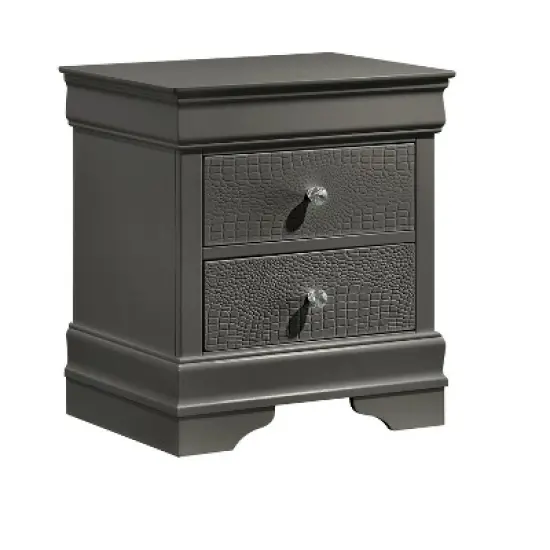 Blaze Modern Style 2-Drawer Night stand Made with Wood in Metallic Gray same as G150108708 (NJ inventory) image {3}