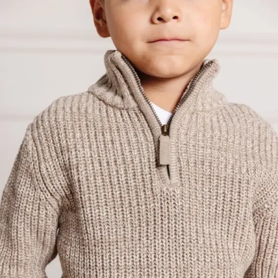 Hope & Henry Boys' Long Sleeve Half Zip Pullover Sweater, Kids image {4}