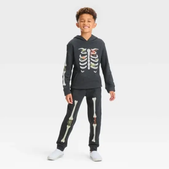 Boys' Skeleton Glow In The Dark Halloween Jogger Pants - Cat & Jack&trade; Black image {2}