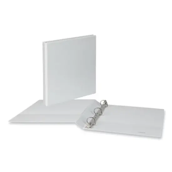 Universal Slant D-Ring View Binder, 3 Rings, 1" Capacity, 11 x 8.5, White, 12/Carton image {7}