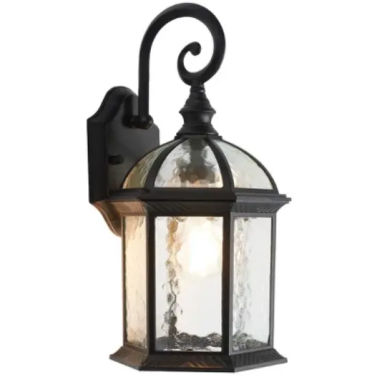 Falyn 8" Outdoor Wall Sconce (Set of 2) - PLT7004 - Black - Safavieh image {3}