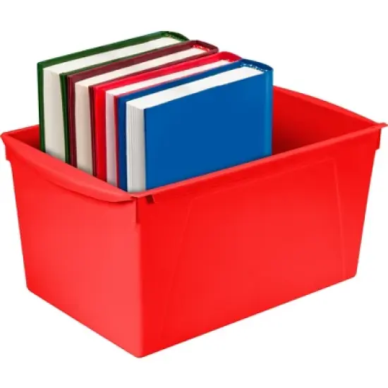 Storex Wide Book Bin, Assorted Color, Set of 6 image {1}
