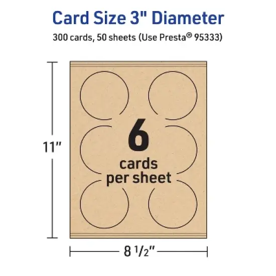 Avery Printable Round Cards, 3" Diameter, Kraft Brown, 300ct image {4}