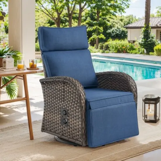 Versatile Outdoor Recliner Swivel Chair image {11}