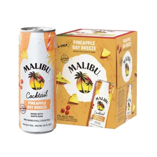 Malibu Pineapple Bay Breeze - 4pk/355ml Cans image {8}