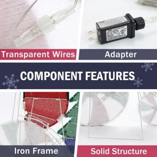 LuxenHome Santa on Peppermint Bike Lighted Holiday Decoration Multi-Color image {8}