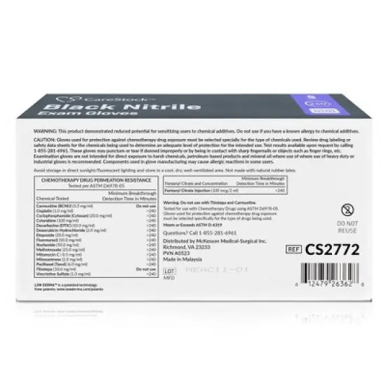 CareStock Black Nitrile Exam Gloves - Powder Free, Slip-Resistant, Disposable image {8}