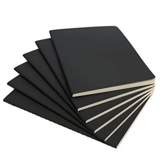 Simply Genius A5 Lined Notebooks with Softcover - College Ruled Notebook - 92 pages, 5.5" x 8.3" (Black, 6 pack) image {8}