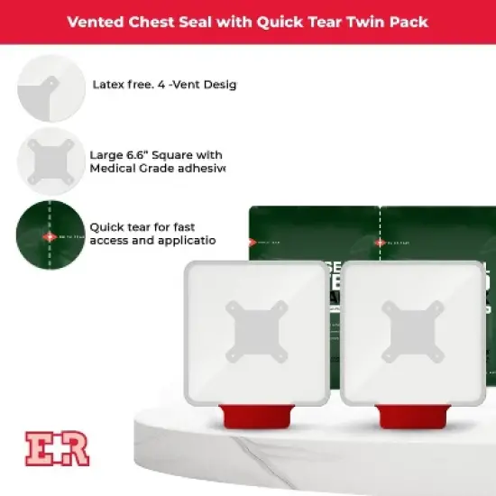 Vented Chest Seal Occlusive Dressing - 2 Pack image {2}