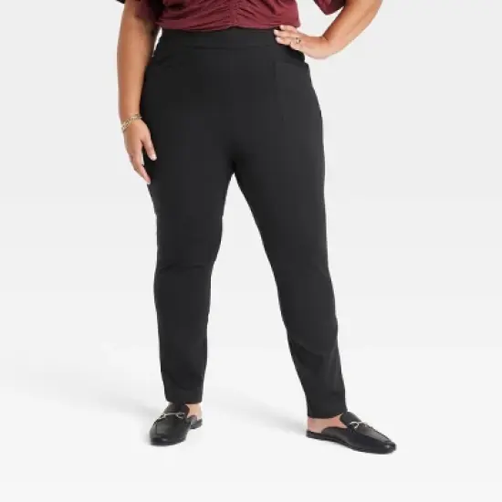 Women's High-Waisted Ponte Leggings - Ava & Viv&trade; Black image {3}