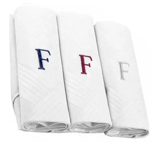 Men's Cotton Monogrammed Handkerchiefs Initial Letter Hanky image {4}
